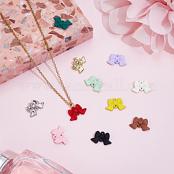 48Pcs 12 Colors Spray Painted Alloy Connector Charms&nbsp;FIND-ME0004-05