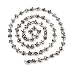 304ステンレスノットリンクチェーン  溶接されていない  ステンレス鋼色  11x6.5x1.4mm&nbsp;CHS-S012-12P