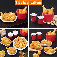 60個 12スタイル 樹脂製ミニチュアオーナメント  フライドチキン  ガーデンドールハウスアクセサリー  混合形状  ミックスカラー  14~26.5x11~20.5x8.5~10.5mm  5個/スタイル&nbsp;AJEW-CJ0001-76