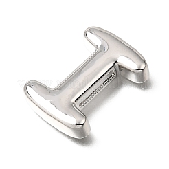 真鍮のスライドチャーム  文字L  ステンレス鋼色  文字I  24.5x18x5mm  穴：11x2mm&nbsp;KK-Z163-01P-I