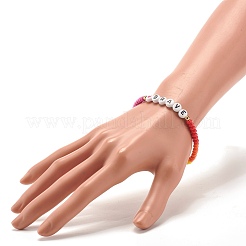 Word BEST Stretch Bracelets&nbsp;BJEW-JB07524-05