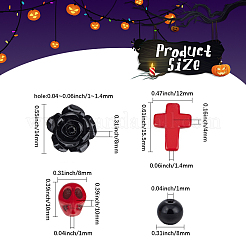 ハロウィンをテーマにしたDIYストレッチブレスレットキット  ガラスビーズ入り  合成マグネサイト、ターコイズ、サンゴのビーズ  樹脂粘土ラインストーンビーズ  樹脂ビーズ  クリスタルストリング  ミックスカラー&nbsp;DIY-SC0031-78