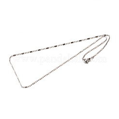 変色しにくい304ステンレススチールボールチェーンネックレス  カニカン付き  ステンレス鋼色  17.7インチ（45cm）  1.5mm&nbsp;STAS-M174-046P