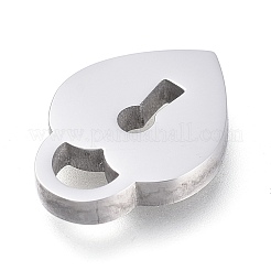 変色しない304ステンレススチールペンダント  レーザー切断  ハートロック  ステンレス鋼色  11.7x8.7x1.7mm  穴：2.5x3.5mm&nbsp;STAS-M275-04P