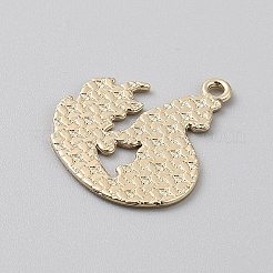 ゴールデン合金エナメルペンダントメッキ  動物チャーム  キツネ  28x24x1mm  穴：2mm&nbsp;ENAM-CJC0001-21G-03