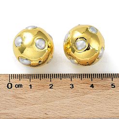 Rack Plating Brass Beads with Baroque Natural Keshi Pearl&nbsp;KK-K348-13G