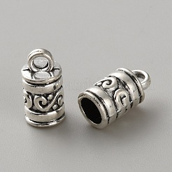 チベット風合金コードエンドパーツ  エンドキャップ  アンティークシルバー  13x7mm  穴：2mm&nbsp;FIND-WH20023-031AS-07