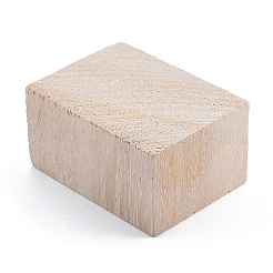 未完成の天然木ブロック  DIYクラフト用品  長方形  パパイヤホイップ  45x33x23.5mm&nbsp;WOOD-T031-02