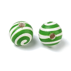 木材ヨーロッパのビーズ  ラウンド  大穴ビーズ  シーグリーン  16x15mm  穴：4mm&nbsp;WD-CBA5363-02C