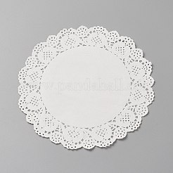 食品グレードのベーキングペーパー  花柄  フラットラウンド  ホワイト  189x0.1mm  100個/袋&nbsp;LS-AJEW-WH0152-09