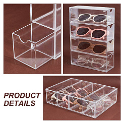 4-Tier Rectangle Acrylic Drawer Box&nbsp;CON-WH0097-50