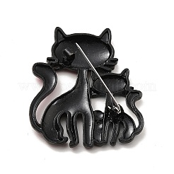 合金エナメルブローチ  カドミウムフリー＆鉛フリー  猫  カラフル  49x43x4mm  ピン：0.7mm&nbsp;X-JEWB-P013-18EB