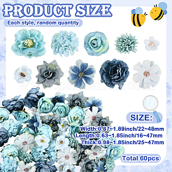 60Pcs Cloth Flower&nbsp;DIY-SP0005-73D