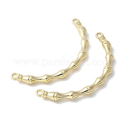 合金のカーブ竹の棒コネクタチャーム  ラックめっき  ゴールドカラー  62x25x5mm  穴：2.4mm&nbsp;PALLOY-S044-07B-G