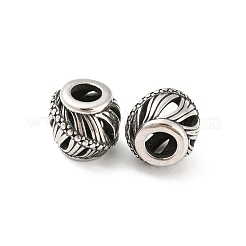 316サージカルステンレスビーズ  バレル  アンティークシルバー  10.5x9.5mm  穴：4mm&nbsp;STAS-Q304-43AS