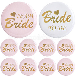 12Pcs Tinplate & Plastic Bride Badges for Wedding Party Bridal Shower Decoration&nbsp;AJEW-SC0032-08A