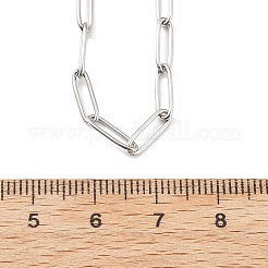 3.5mm 304ステンレススチールペーパークリップチェーンネックレス  変色しない  ステンレス鋼色  20.55インチ（52.2cm）&nbsp;NJEW-T016-07P