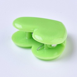 プラスチッククリップ  ハート  グリーン  27x32x13mm&nbsp;LS-AJEW-WH0098-47B