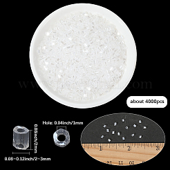 90gのパールガラスのビューグルビーズ  透明  4.5~5.5x2mm  穴：1mm&nbsp;SEED-PA0001-21