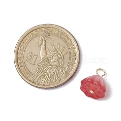 アクリル蓮のペンダント  304ステンレススチールループ付き  暗赤色  12x10.5x8mm  穴：2.5mm&nbsp;PALLOY-JF02712-06