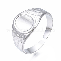 Non-Tarnish 304 Stainless Steel Oval Open Cuff Ring&nbsp;RJEW-T023-54P