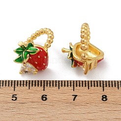 Strawberry Brass Micro Pave Clear Cubic Zirconia Cuff Earrings&nbsp;EJEW-F895-20G