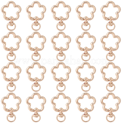 24個の合金スイベルクラスプ  花  ライトゴールド  47x27.5x5mm&nbsp;FIND-SC0017-49A