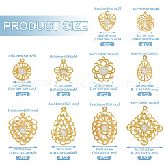 40Pcs 10 Styles Iron Rhinestone Pendants&nbsp;IFIN-TA0001-60