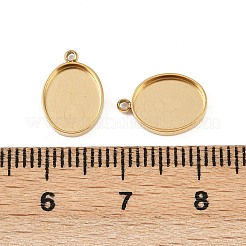 304ステンレススチールペンダントカボションセッティング  イオンプレーティング（ip）  18KGP本金メッキ  オーバル  トレイ：9.5x7.5mm  12x8.5x2mm  穴：1mm&nbsp;STAS-A194-05B-G