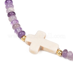 8Pcs Natural & Synthetic Gemstone Chip & Cross Stretch Bracelets&nbsp;BJEW-JB11390