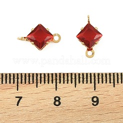 Brass Pave Cubic Zirconia Rhombus Connector Charms&nbsp;KK-P347-04G-03