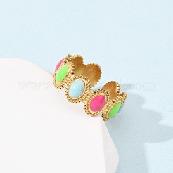 304 Stainless Steel Cuff Rings for Women&nbsp;LS-RJEW-D334-02E-G