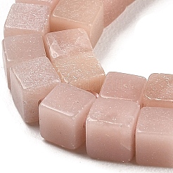 天然石ピンクオパールビーズ連売り  キューブ  4~4.5x4~4.5x4~4.5mm  穴：0.8mm  約90個/連  15.20~15.35インチ（38.6~39cm）&nbsp;G-G002-A04