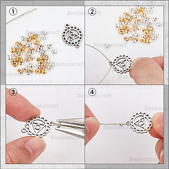 30OPcs 6 Styles Brass Crimp Beads Covers&nbsp;KK-BBC0017-75