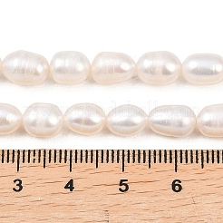 天然養殖淡水パールビーズ連売り  ライス  グレード3 A  パパイヤホイップ  6~7mm  穴：0.6mm  約37~44個/連  13.58~13.98''（34.5~35.5センチメートル）&nbsp;PEAR-F020-21