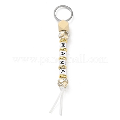 Mother's Day Wood and Plastic Beads Keychain Decorationes&nbsp;LS-KEYC-B016-01
