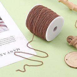 アイアン製ツイストチェーン  溶接されていない  赤銅色  スプールで  サイズ：チェーン：約3.7×長  2.5 mm幅  厚さ0.7mm  約328.08フィート（100m）/ロール&nbsp;CH-TM0.5-R