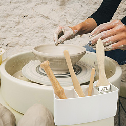 Plastic Adjustable Slot Pottery Wheel Tool Holder&nbsp;CELT-WH0007-006