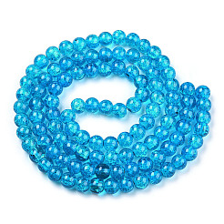Spray Painted Crackle Transparent Glass Beads Strands&nbsp;CCG-Q001-6mm-06-A