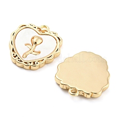 Brass Pave Shell Pendants&nbsp;KK-Q789-42G