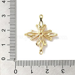 Brass Pave Clear Glass Rhinestone Connector Charms&nbsp;KK-B079-14G