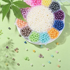 13 Style Spray Painted ABS Plastic Imitation Pearl Beads&nbsp;OACR-YW0001-41