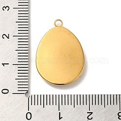 304ステンレススチールペンダントカボションセッティングエナメル  ゴールドカラー  卵  トレイ：14x10mm  23.5x16x3mm  穴：2mm&nbsp;X-STAS-D013-01B-G