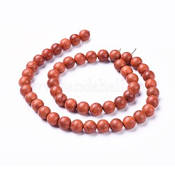 天然ウッドビーズ連売り  ラウンド  レッドオレンジ  4mm  穴：1mm  約98個/連  15.5インチ（39.5cm）&nbsp;WOOD-F008-01-A
