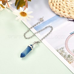 Bullet Natural Gemstone Double Terminated Pointed Pointed Dowsing Pendulums&nbsp;PALLOY-JF00887