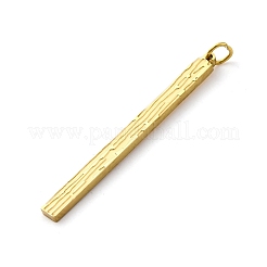 304ステンレスペンダント  丸カン付き  長方形チャーム  イオンプレーティング（ip）  18KGP本金メッキ  33.5x2.5x1.5mm  穴：2.5mm&nbsp;STAS-E550-67G