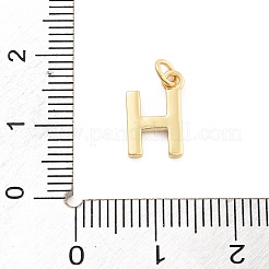 ラックメッキ真鍮チャーム  エナメルと丸カン付き  カドミウムフリー＆鉛フリー  長持ちメッキ  18KGP本金メッキ  文字L  文字h  11.5x7.5x1mm  穴：2.5mm&nbsp;KK-C065-03H-G