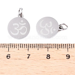 Non-Tarnish Chakra 201 Stainless Steel Charms&nbsp;STAS-T049-T680-1
