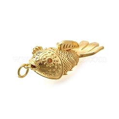 Brass Micro Pave Cubic Zirconia Pendants&nbsp;KK-R217-01G-01