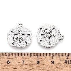 合金のチベット風チャーム  砂ドルチャーム  カドミウムフリー＆鉛フリー  砂ドル  アンティークシルバー  20x18x2mm  穴：2mm&nbsp;TIBEP-23472-AS-RS